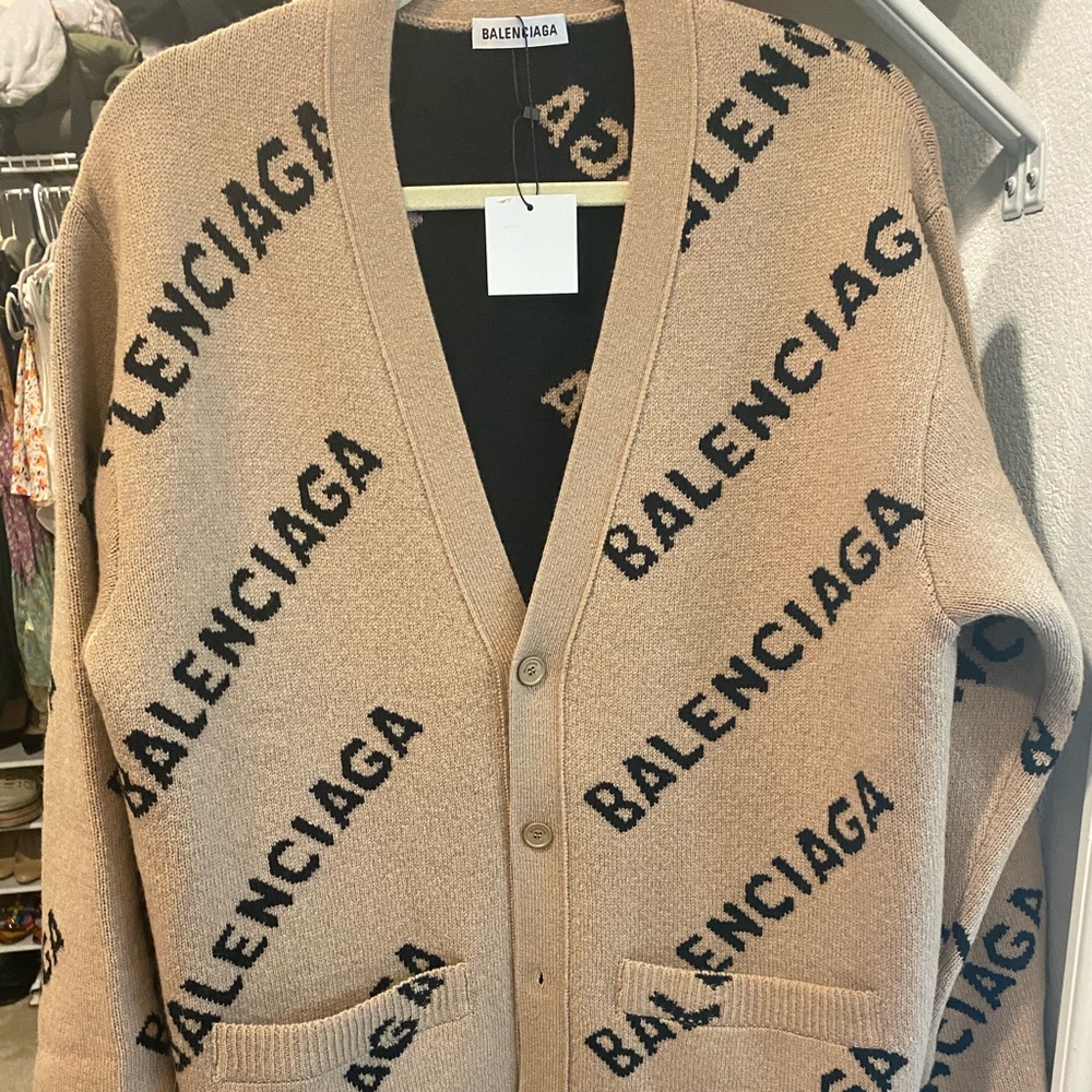 Balenciaga logo cardigan